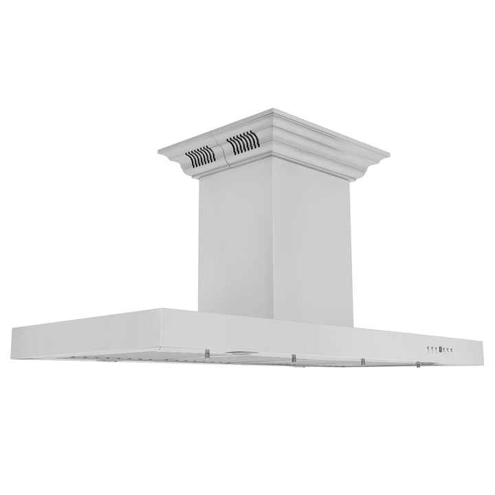 ZLINE KITCHEN AND BATH KE2ICRNBT30 Island Mount Range Hood in Stainless Steel with Built-in ZLINE CrownSound TM Bluetooth Speakers Size: 30 Inch