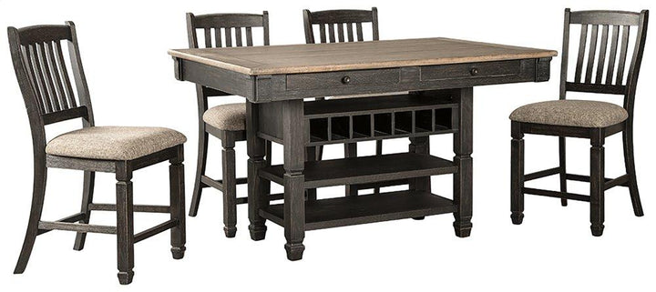 ASHLEY FURNITURE PKG000399 Counter Height Dining Table and 4 Barstools