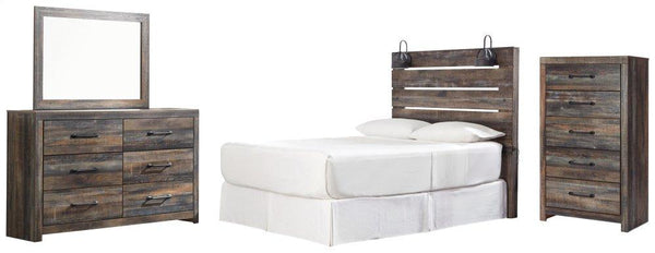 ASHLEY FURNITURE PKG007515 Queen Panel Headboard With Mirrored Dresser and Chest