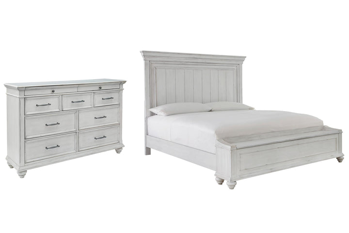 ASHLEY FURNITURE PKG007949 King Panel Bed With Storage With Dresser