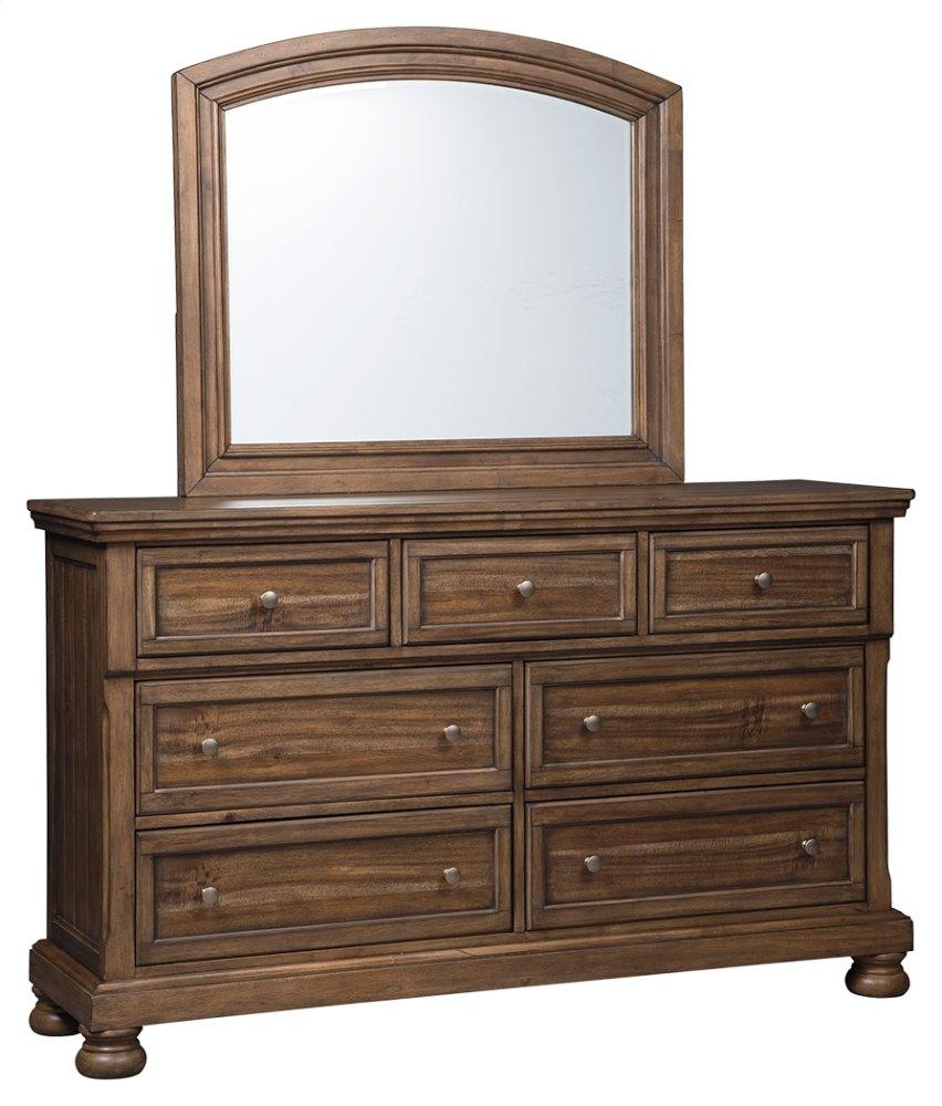 ASHLEY FURNITURE PKG006407 Queen Panel Bed With 2 Storage Drawers With Mirrored Dresser, Chest and 2 Nightstands