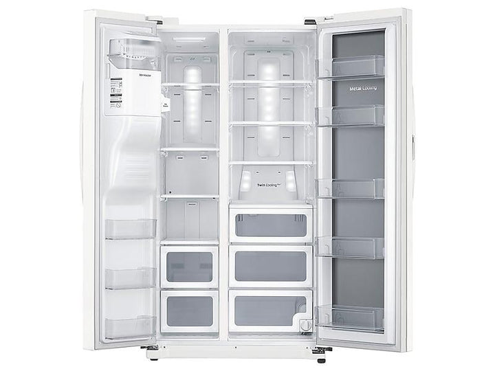 SAMSUNG RH25H5611WW 25 cu. ft. Food Showcase Side-by-Side Refrigerator with Metal Cooling in White