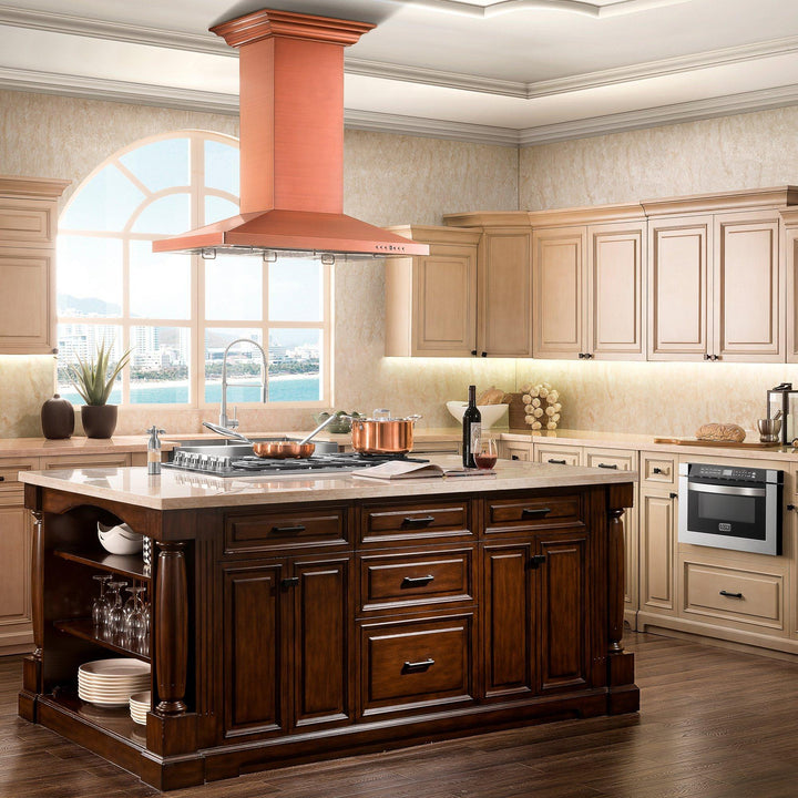 ZLINE KITCHEN AND BATH 8KL3IC36 ZLINE 36" Designer Series Copper Island Mount Range Hood