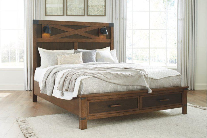 ASHLEY FURNITURE PKG008380 California King Panel Bed With Mirrored Dresser