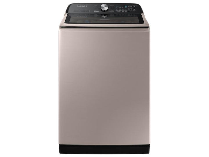 SAMSUNG WA51A5505AC 5.1 cu. ft. Smart Top Load Washer with ActiveWave TM Agitator and Super Speed Wash in Champagne