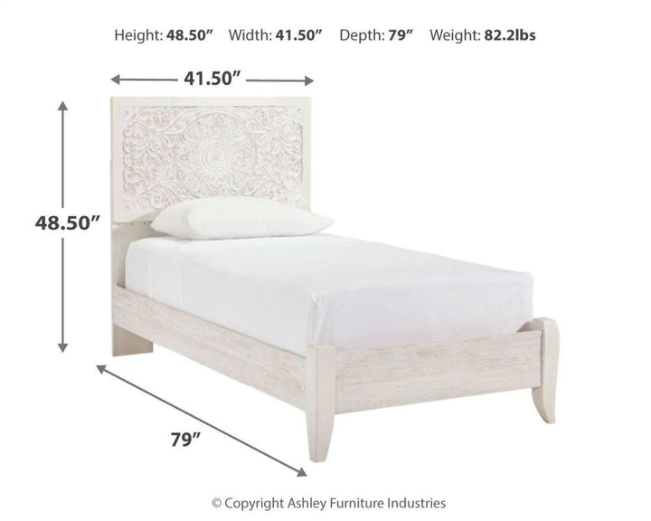 ASHLEY FURNITURE PKG007420 Twin Panel Bed With Mirrored Dresser and 2 Nightstands