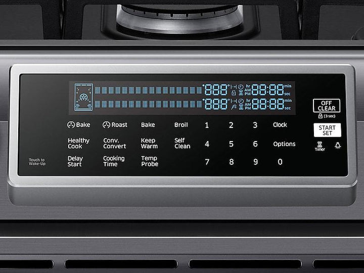 SAMSUNG NX58K9500WG 5.8 cu. ft. Slide-In Gas Range with True Convection in Black Stainless Steel