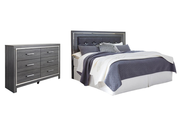 ASHLEY FURNITURE PKG003491 King/california King Upholstered Panel Headboard With Dresser