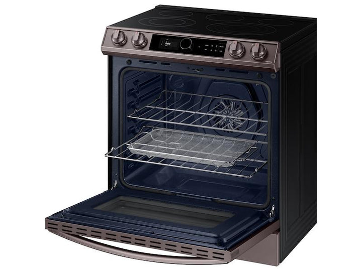 SAMSUNG NE63T8711ST Bespoke Smart Slide-in Electric Range 6.3 cu. ft. with Smart Dial & Air Fry in Tuscan Steel