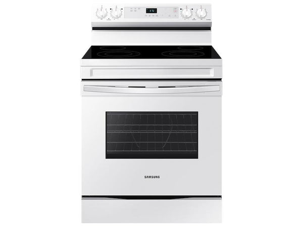 SAMSUNG NE63A6111SW 6.3 cu. ft. Smart Freestanding Electric Range with Steam Clean in White