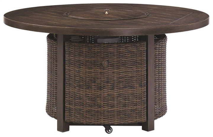 ASHLEY FURNITURE PKG008824 Outdoor Fire Pit Table and 4 Chairs