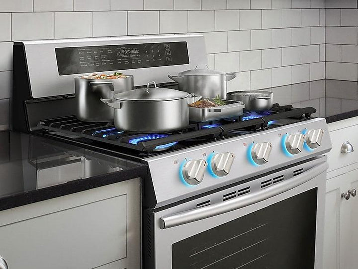 SAMSUNG NX58M6630SS 5.8 cu. ft. Freestanding Gas Range with True Convection in Stainless Steel