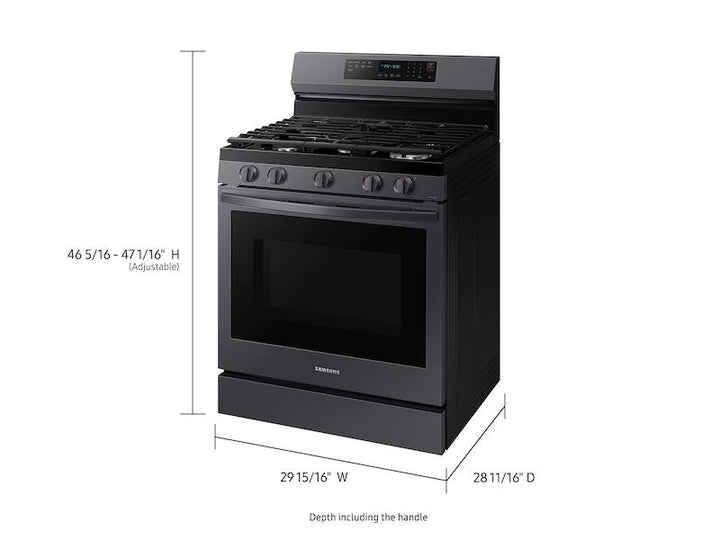 SAMSUNG NX60A6711SG 6.0 cu. ft. Smart Freestanding Gas Range with No-Preheat Air Fry and Convection+ in Black Stainless Steel