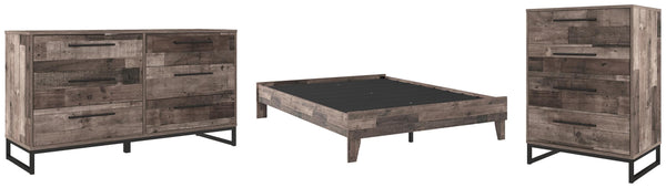 ASHLEY FURNITURE PKG009082 Queen Platform Bed With Dresser and Chest