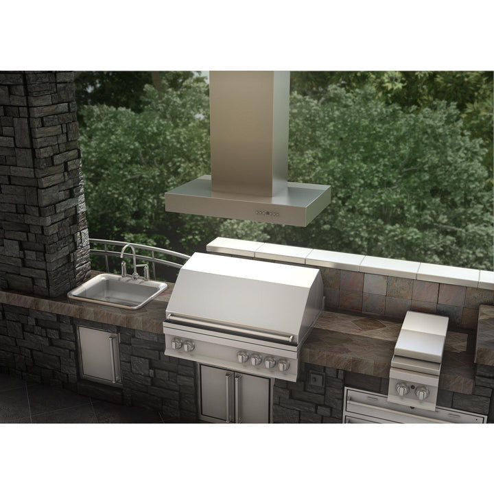 ZLINE KITCHEN AND BATH KECOMI30436 ZLINE Ducted Outdoor Island Mount Range Hood in Stainless Steel Size: 36 Inch