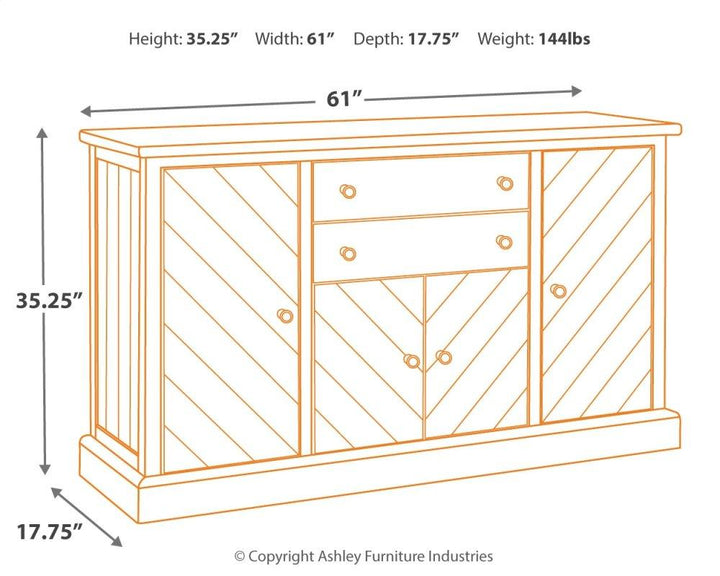 ASHLEY FURNITURE PKG002247 Dining Table and 6 Chairs With Storage