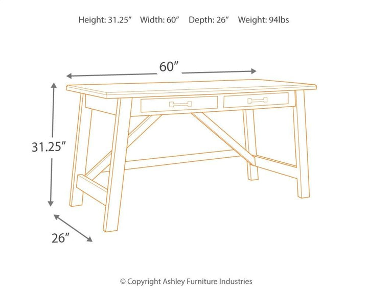 ASHLEY FURNITURE PKG008039 Home Office Desk With Chair and Storage