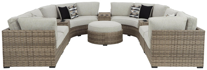 ASHLEY FURNITURE PKG013854 Outdoor 9-piece Sectional With Ottoman