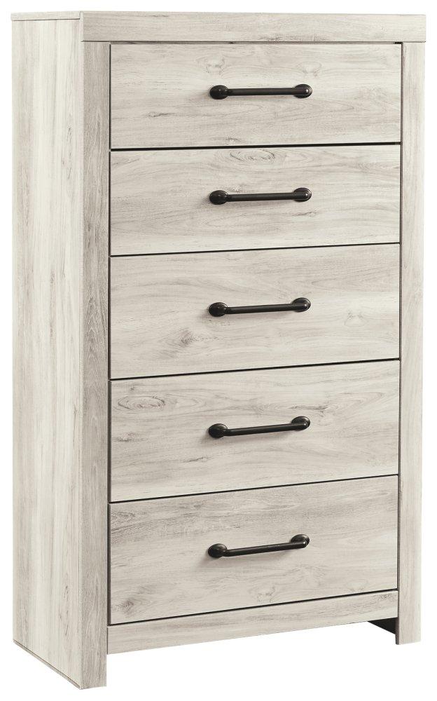 ASHLEY FURNITURE PKG007506 King Panel Bed With 2 Storage Drawers With Mirrored Dresser and Chest