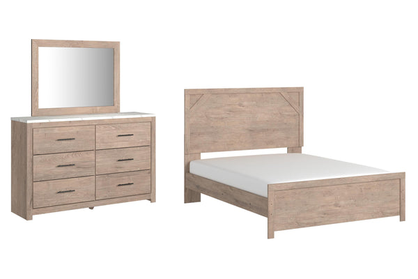 ASHLEY FURNITURE PKG009383 Queen Panel Bed With Mirrored Dresser