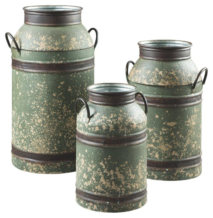 ASHLEY FURNITURE A2000366 Elke Milk Can set of 3
