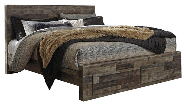 ASHLEY FURNITURE PKG003347 King Panel Bed With 2 Storage Drawers With Mirrored Dresser