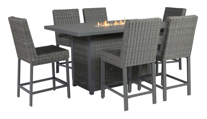 ASHLEY FURNITURE PKG014542 Outdoor Fire Pit Table and 4 Chairs