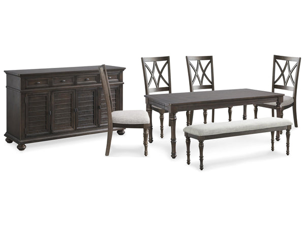 ASHLEY FURNITURE PKG013321 Dining Table and 4 Chairs and Bench With Storage