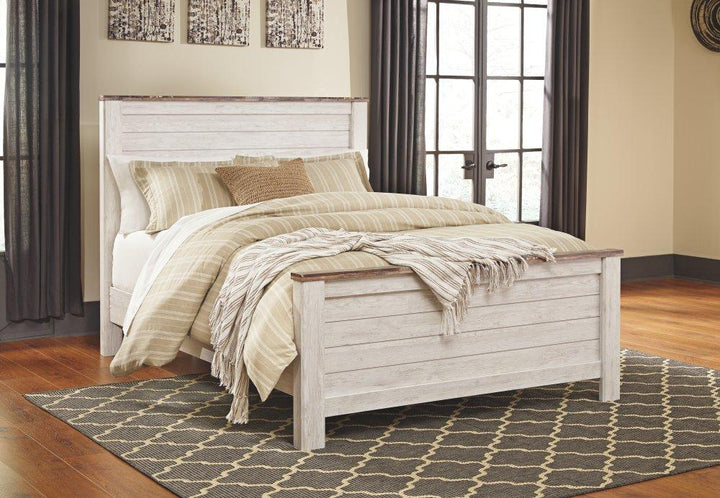 ASHLEY FURNITURE PKG004473 Queen Panel Bed With Mirrored Dresser, Chest and 2 Nightstands