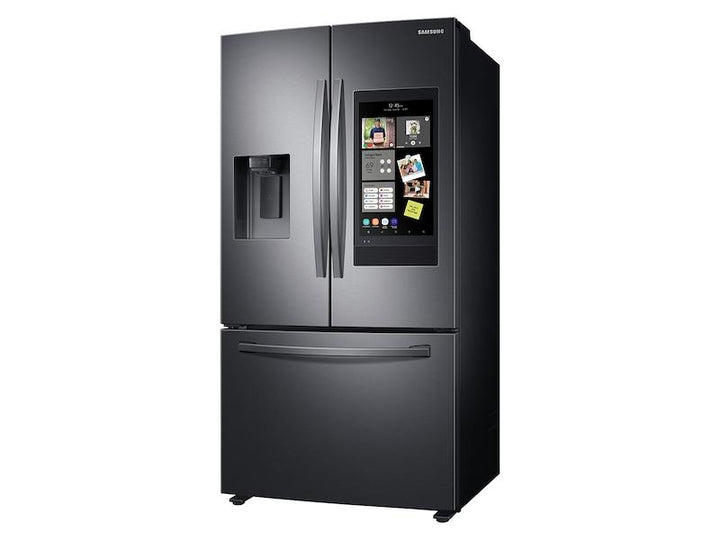 SAMSUNG RF27T5501SG 26.5 cu. ft. Large Capacity 3-Door French Door Refrigerator with Family Hub TM and External Water & Ice Dispenser in Black Stainless Steel