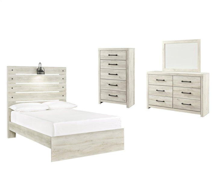 ASHLEY FURNITURE PKG003040 Full Panel Bed With Mirrored Dresser and Chest