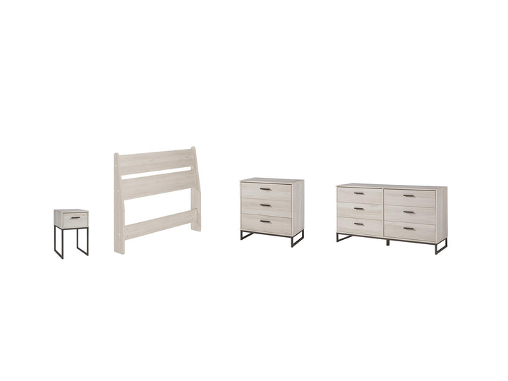 ASHLEY FURNITURE PKG009050 Twin Panel Headboard With Dresser and Chest