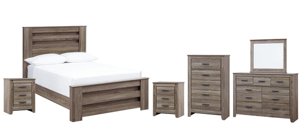 ASHLEY FURNITURE PKG003987 Full Panel Bed With Mirrored Dresser, Chest and 2 Nightstands