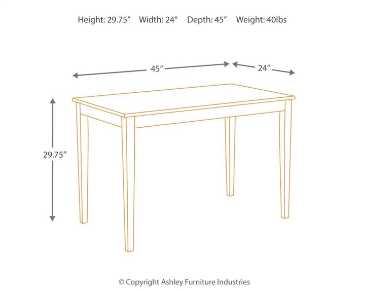 ASHLEY FURNITURE PKG001919 Dining Table and 4 Chairs