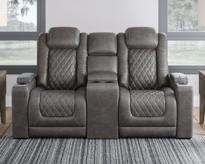 ASHLEY FURNITURE 9300318 Hyllmont Power Reclining Loveseat With Console