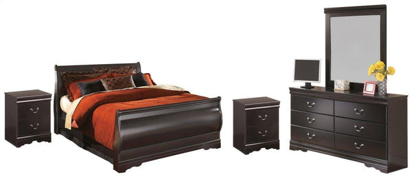 ASHLEY FURNITURE PKG000005 Full Sleigh Bed With Mirrored Dresser and 2 Nightstands