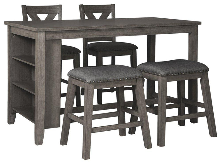 ASHLEY FURNITURE D388D1 Caitbrook Counter Height Dining Table and 4 Barstools