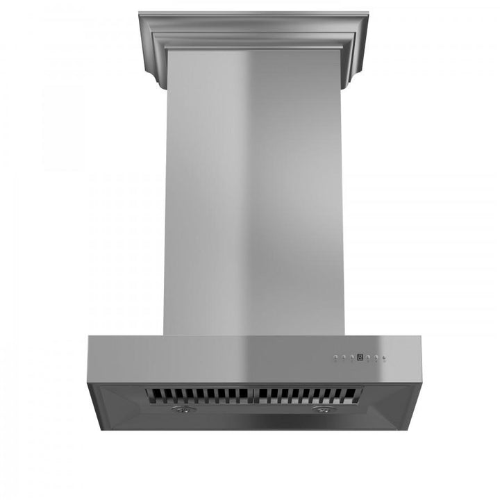 ZLINE KITCHEN AND BATH KECOMCRN30 ZLINE 30" Professional Wall Mount Range Hood In Stainless Steel With Crown Molding