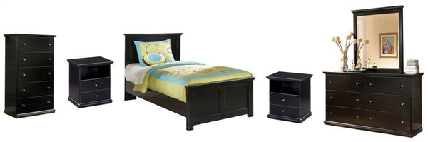 ASHLEY FURNITURE PKG002720 Twin Panel Bed With Mirrored Dresser, Chest and 2 Nightstands