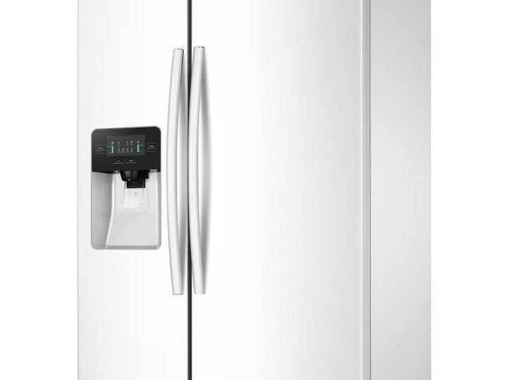 SAMSUNG RS25J500DWW 25 cu. ft. Side-by-Side Refrigerator with LED Lighting in White