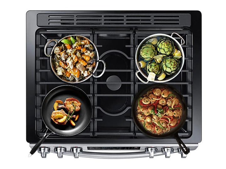 SAMSUNG NX58M9420SS 5.8 cu. ft. Slide-in Gas Range with Convection in Stainless Steel