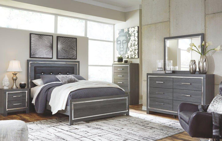 ASHLEY FURNITURE PKG003599 Queen Panel Bed With Mirrored Dresser, Chest and 2 Nightstands