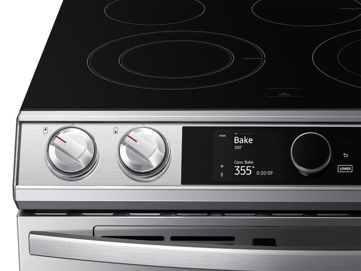 SAMSUNG NE63T8751SS 6.3 cu ft. Smart Slide-in Electric Range with Smart Dial, Air Fry, & Flex Duo TM in Stainless Steel