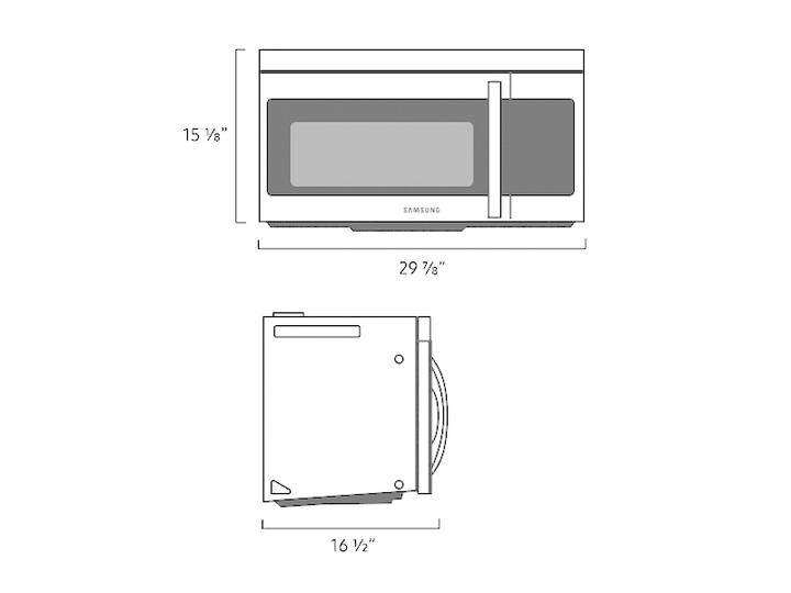 SAMSUNG ME16A4021AB 1.6 cu. ft. Over-the-Range Microwave with Auto Cook in Black