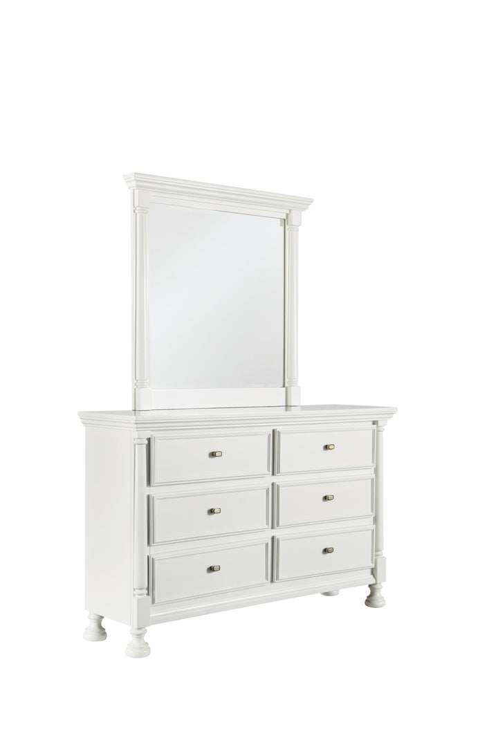 ASHLEY FURNITURE PKG005295 Queen Panel Headboard With Mirrored Dresser and Chest