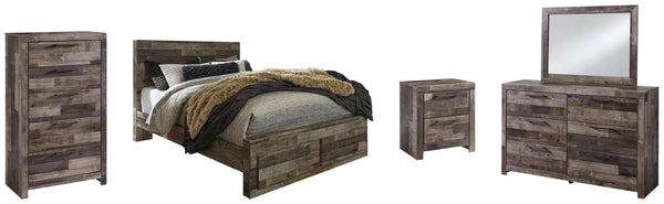 ASHLEY FURNITURE PKG003484 Queen Panel Bed With 2 Storage Drawers With Mirrored Dresser, Chest and Nightstand