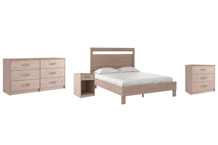 ASHLEY FURNITURE PKG009239 Queen Platform Bed With Dresser, Chest and Nightstand