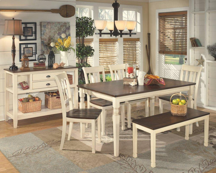 ASHLEY FURNITURE PKG002054 Dining Table and 4 Chairs and Bench With Storage