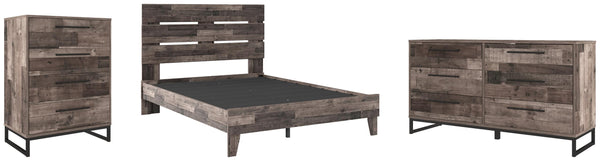 ASHLEY FURNITURE PKG009090 Queen Platform Bed With Dresser and Chest