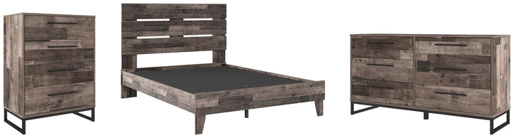 ASHLEY FURNITURE PKG009090 Queen Platform Bed With Dresser and Chest